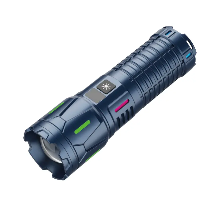 100 W LED-taktinen taskulamppu USB-ladattava