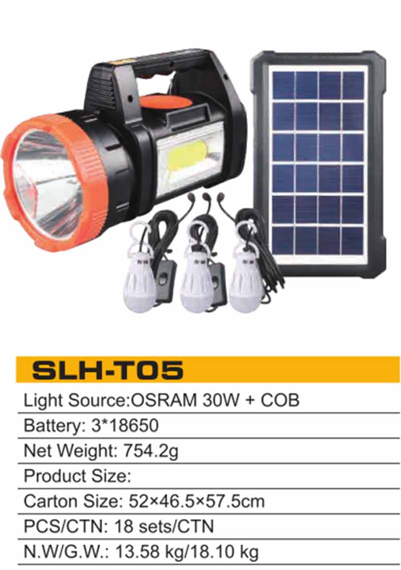 30W COB Rechargeable Solar Spotlight Kit